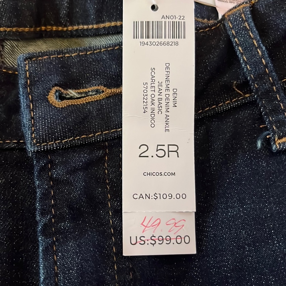 New with tags chicos define me denim straight leg ankle jeans - Picture 1 of 4
